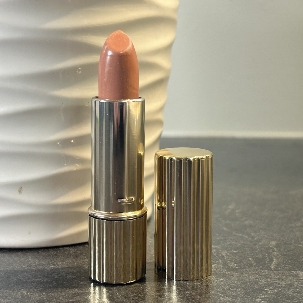 NEW Estee Lauder Mocha Pink All Day Lipstick Gold Ribbed Case Vintage HTF